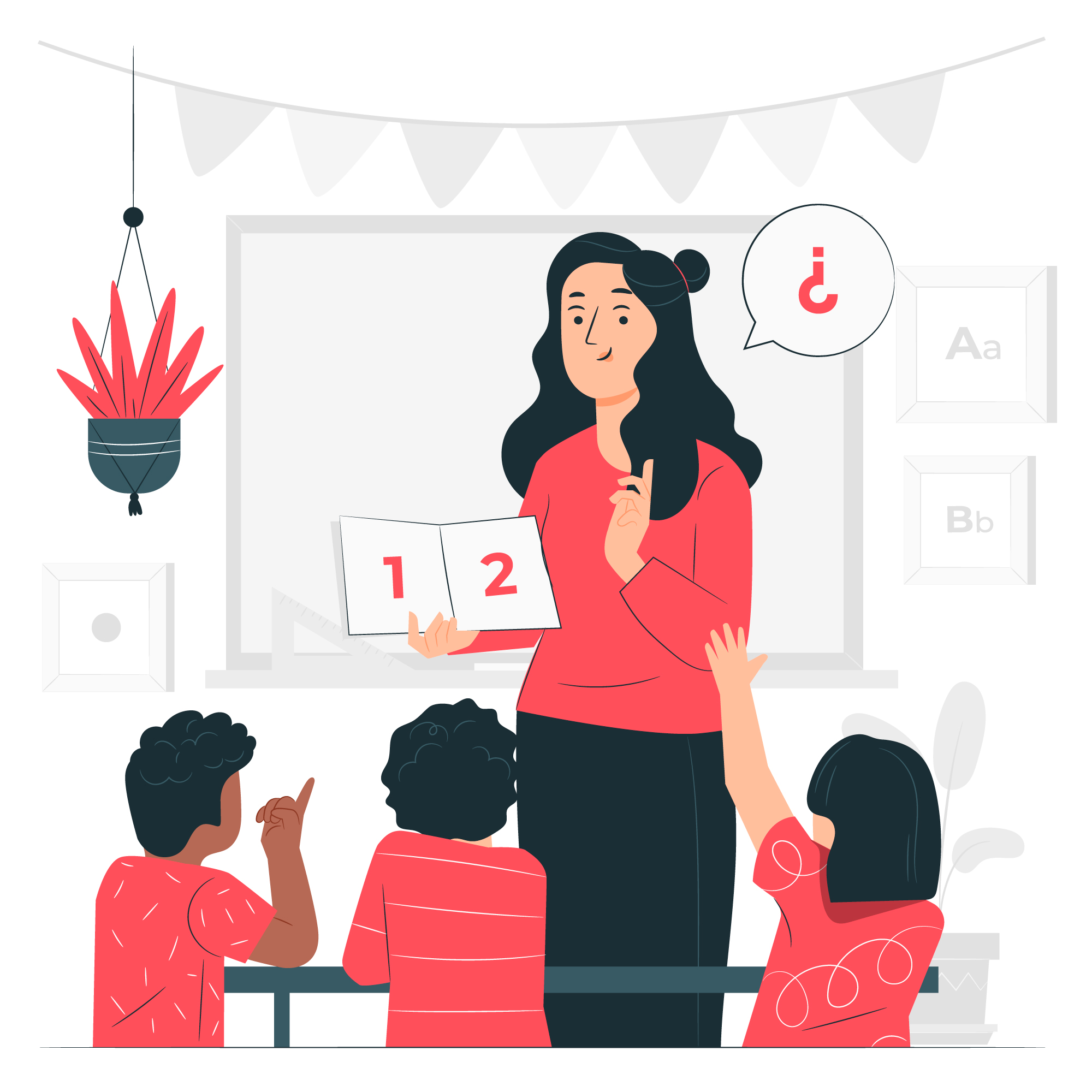 illustration d'une séance de cours pour enfants