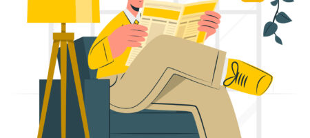 illustration d'un homme qui lit un journal