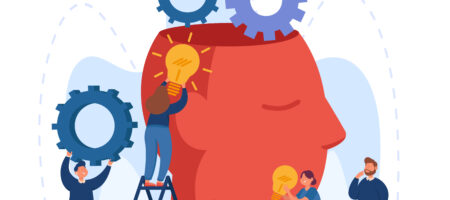 illustration d'une tête en réflexion